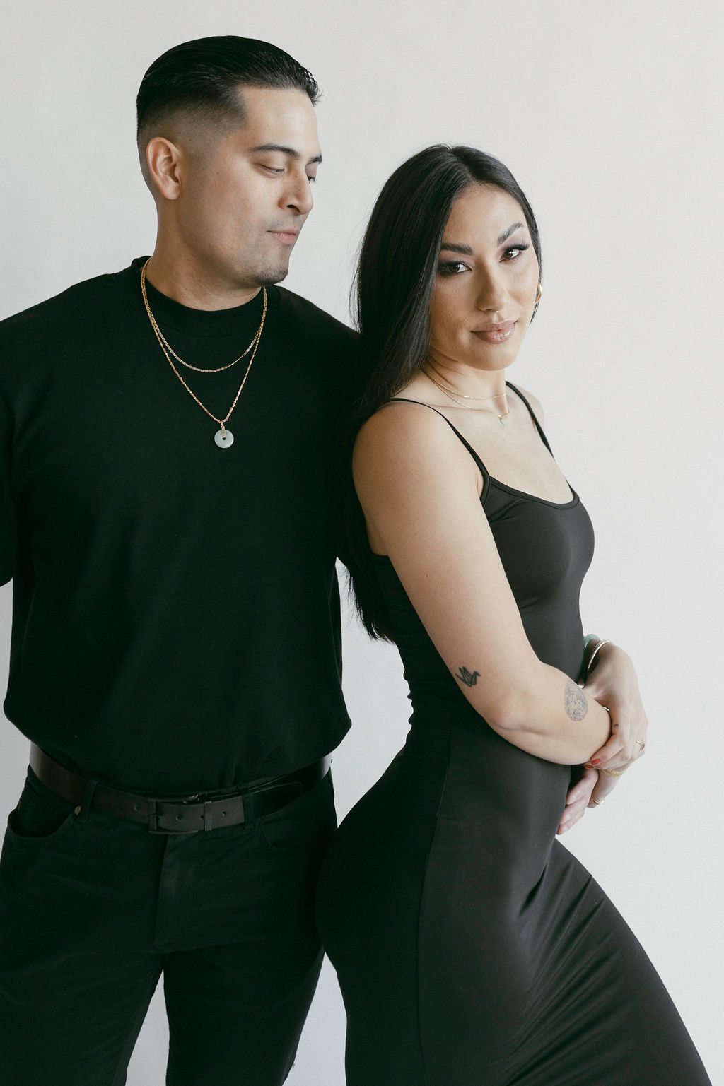 Edgy Studio Engagement Photos in Oakland, CA
