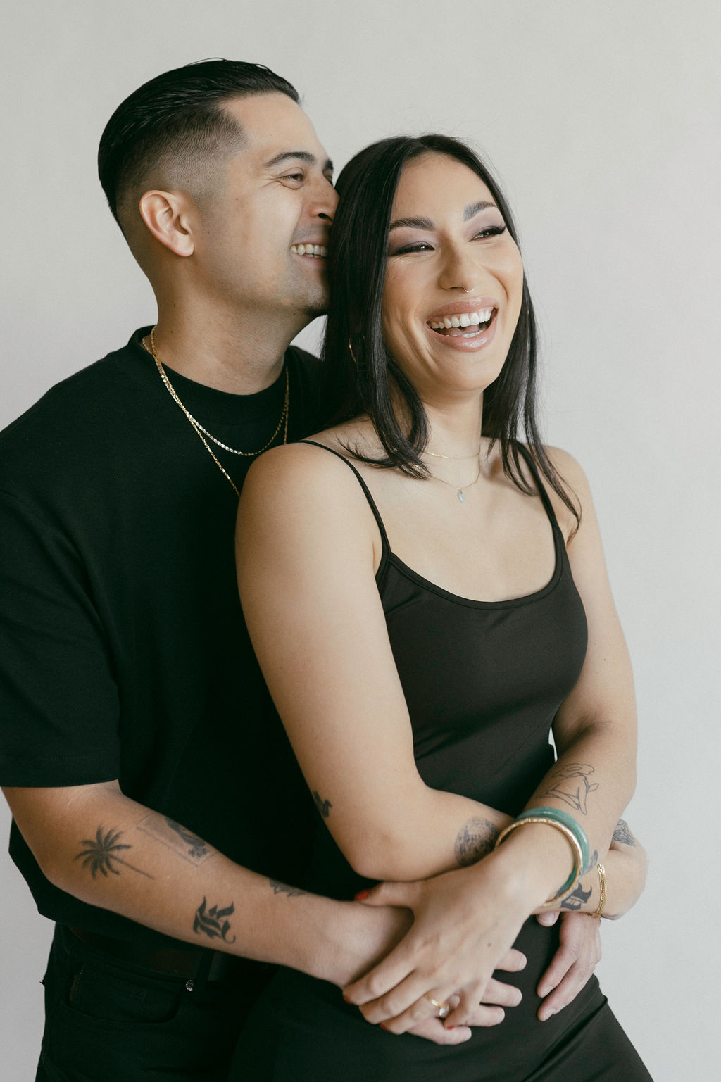 Edgy Studio Engagement Photos in Oakland, CA